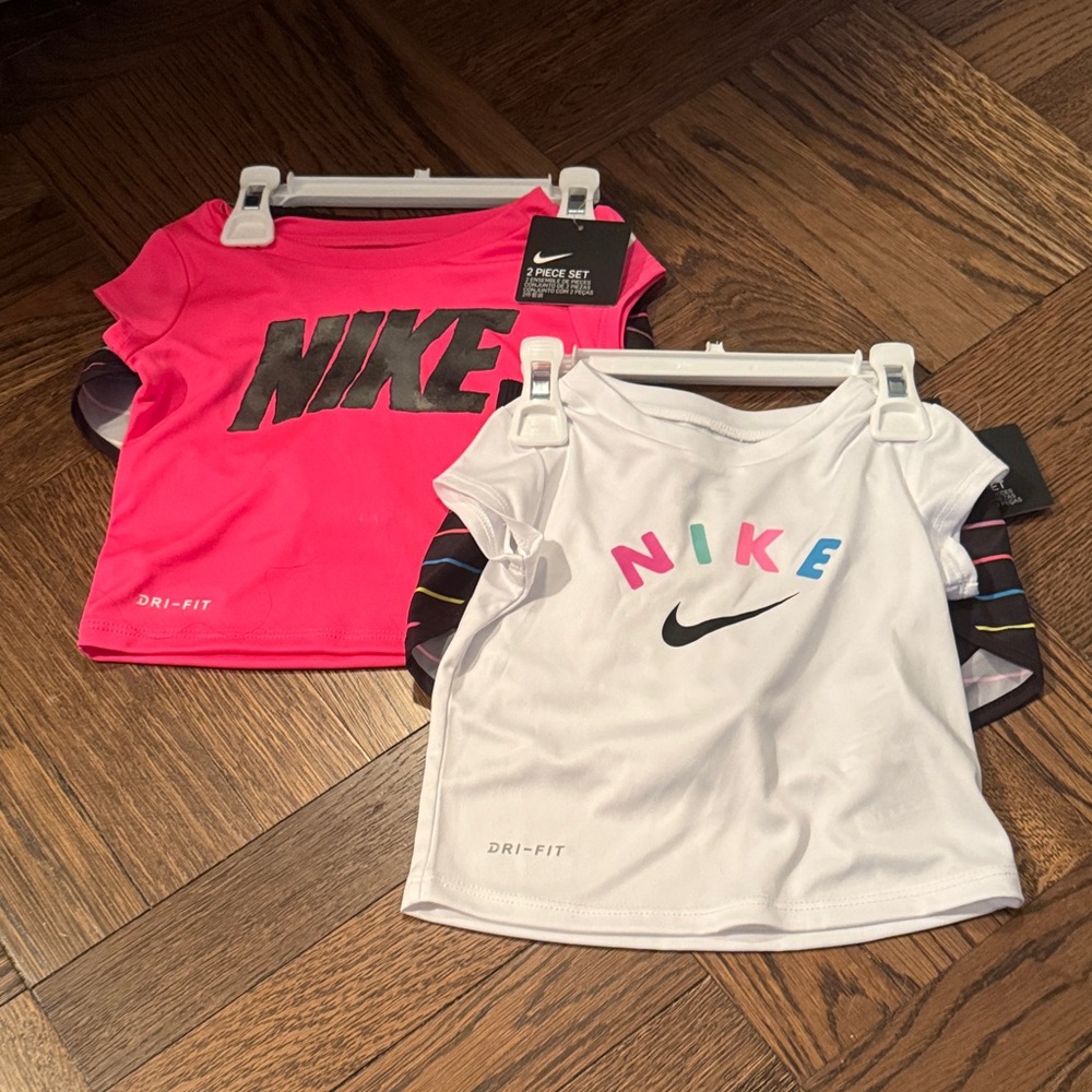 12M Nike Kids Dri-FIT T-Shirt Sets - Pink and White new with tags girls